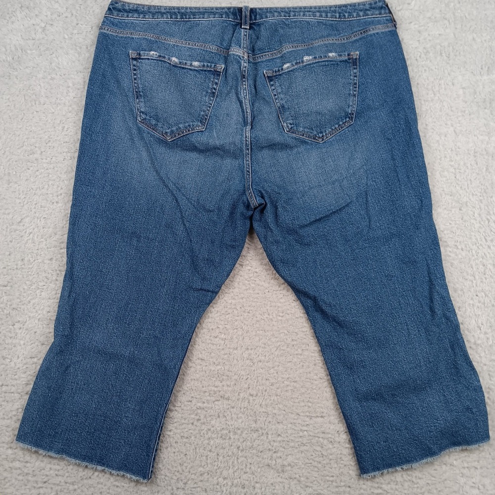 Torrid Capri Jean Womens 18 Blue Button Fly Raw Hem Stretch 17223388 - Picture 2 of 10